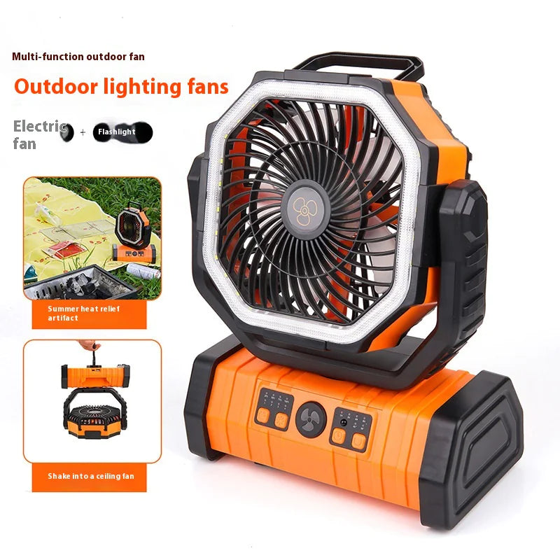 Outdoor Household Power Bank LED Light Camping Fan JahSonFire