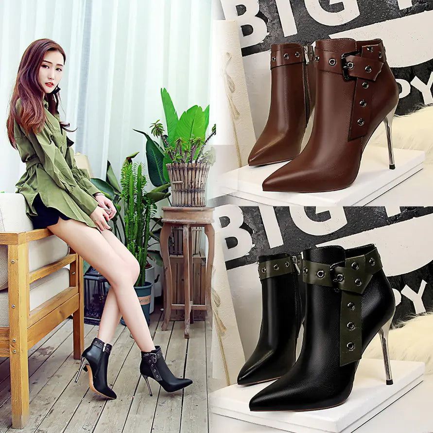 Vintage Knight Boots, Ankle Boots, Stiletto Heels JahSonFire