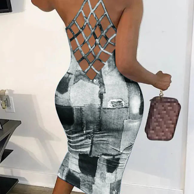 Comfortable Slim Fit Women's Multicolor Grid Dresses JahSonFire