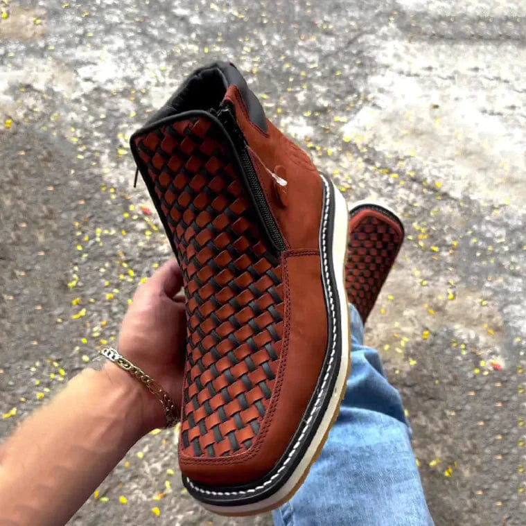 Retro Hand-Woven Cowboy Boots JahSonFire