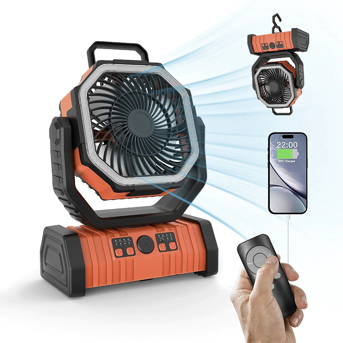Outdoor Household Power Bank LED Light Camping Fan JahSonFire