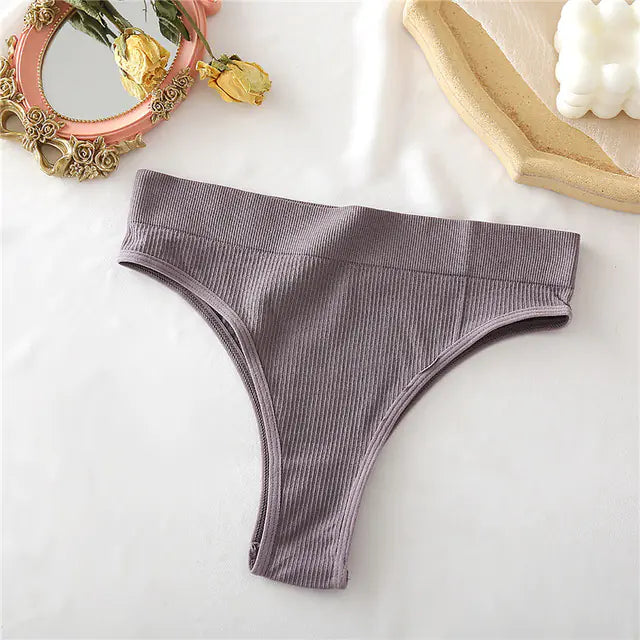 High Waisted Women's Seamless Thongs in 9 Colors JahSonFire