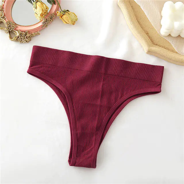High Waisted Women's Seamless Thongs in 9 Colors JahSonFire