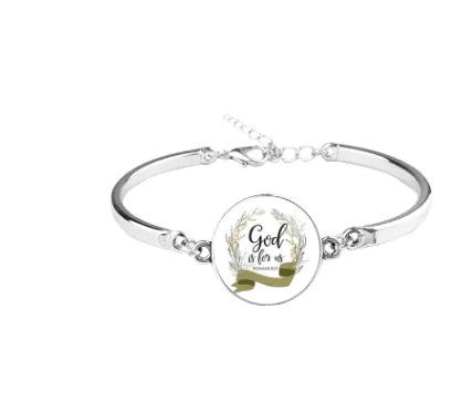 Patterned Bible Bracelet with Gemstones and Chain JahSonFire