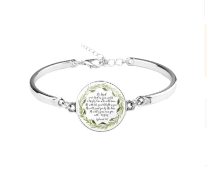 Patterned Bible Bracelet with Gemstones and Chain JahSonFire