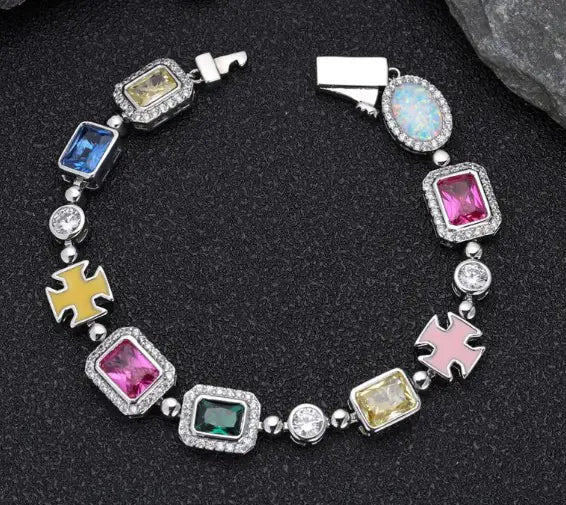 Gold-Plated Hip-Hop Gemstone Necklace JahSonFire