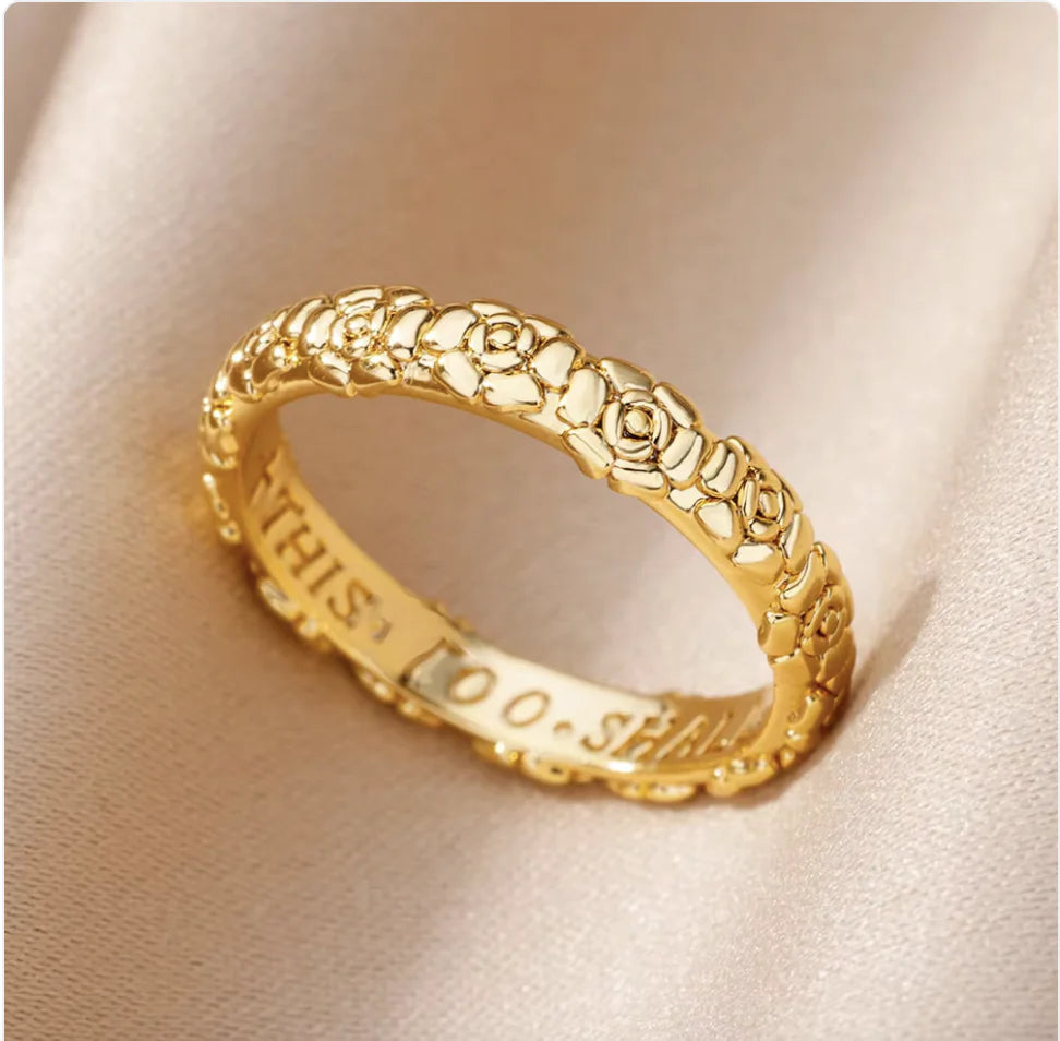 Copper Flower Zircon Diamond Ring JahSonFire