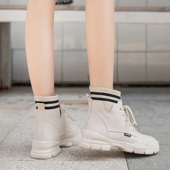 Fleece-Lined Short Boots, Sock Boots, Martin Boots JahSonFire