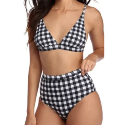 Checkered Split Swimsuit JahSonFire