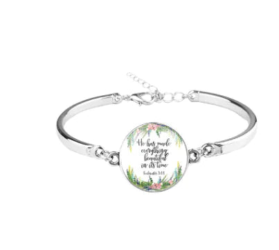 Patterned Bible Bracelet with Gemstones and Chain JahSonFire