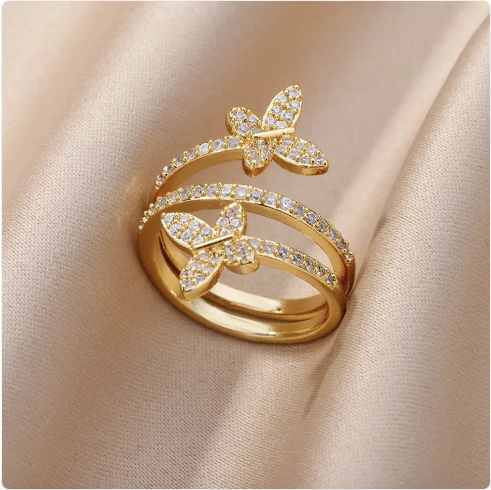 Copper Flower Zircon Diamond Ring JahSonFire