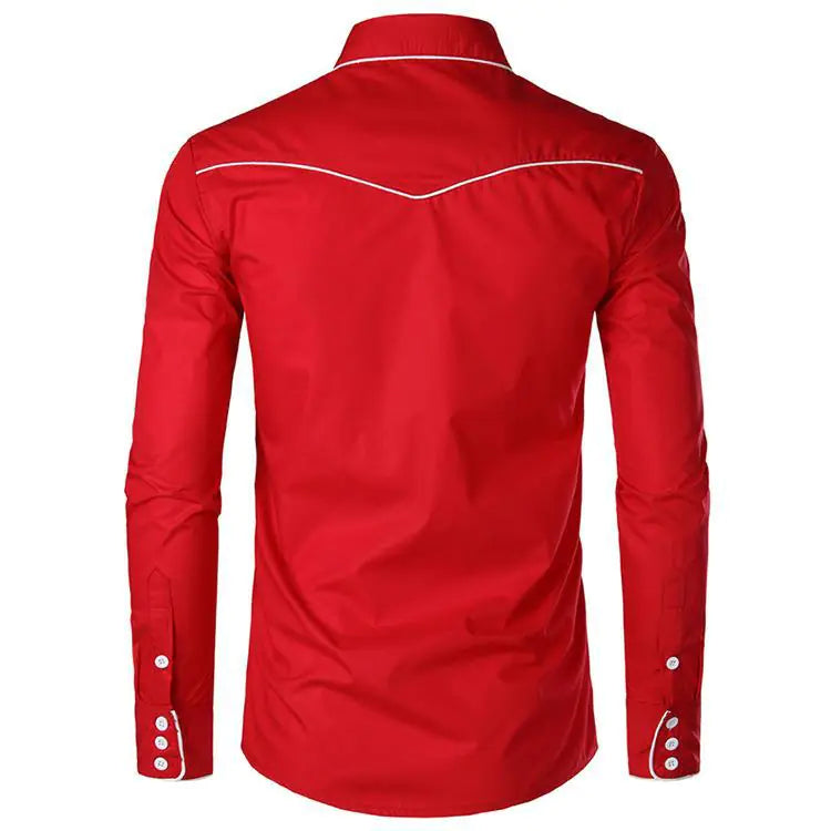 Men's Embroidered Western Style Shirt JahSonFire