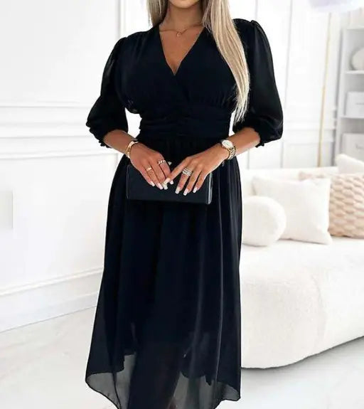 V-Neck Chiffon Dresses JahSonFire