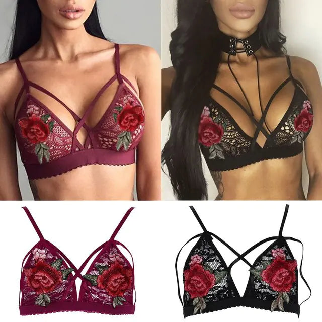 Lace Embroidered Lingerie Cami Bra JahSonFire