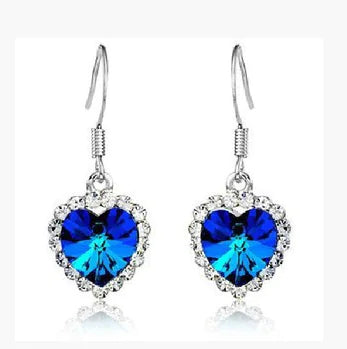 Ocean Heart Crystal Earrings, Crystal Earrings JahSonFire