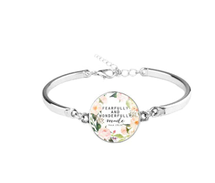 Patterned Bible Bracelet with Gemstones and Chain JahSonFire