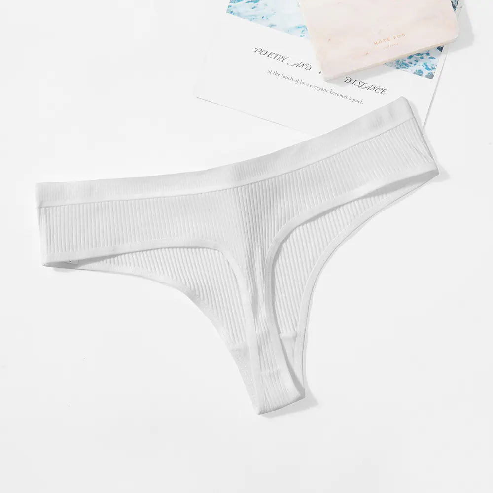 Trendy Solid Color Breathable Low Waist Women's Thongs JahSonFire