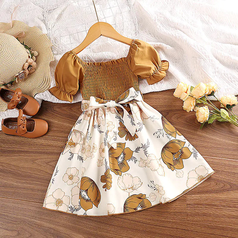 Girls' Summer Short Sleeve Printed Princess Dresses JahSonFire