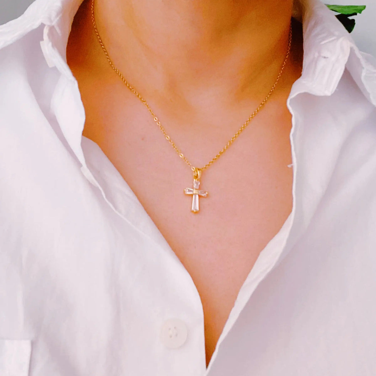 My Dear Crystal Cross Necklace JahSonFire