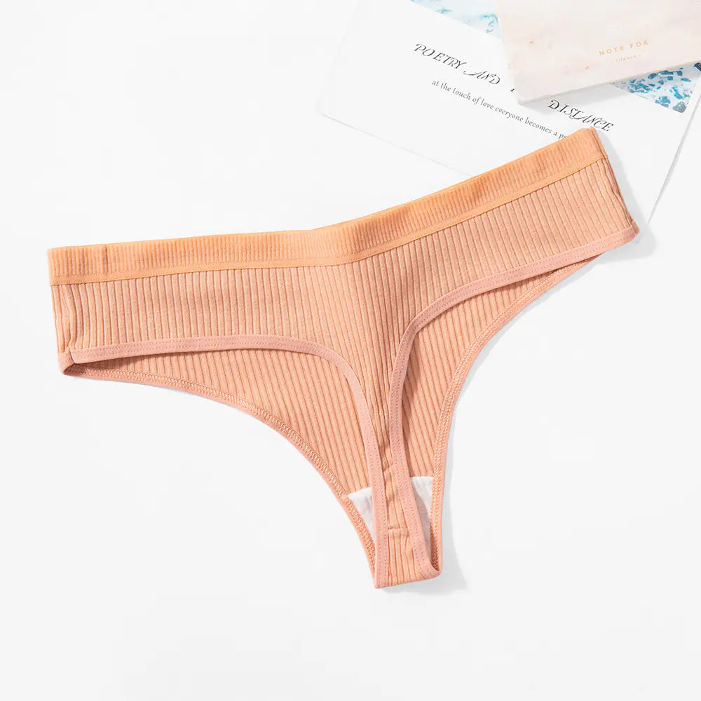 Trendy Solid Color Breathable Low Waist Women's Thongs JahSonFire