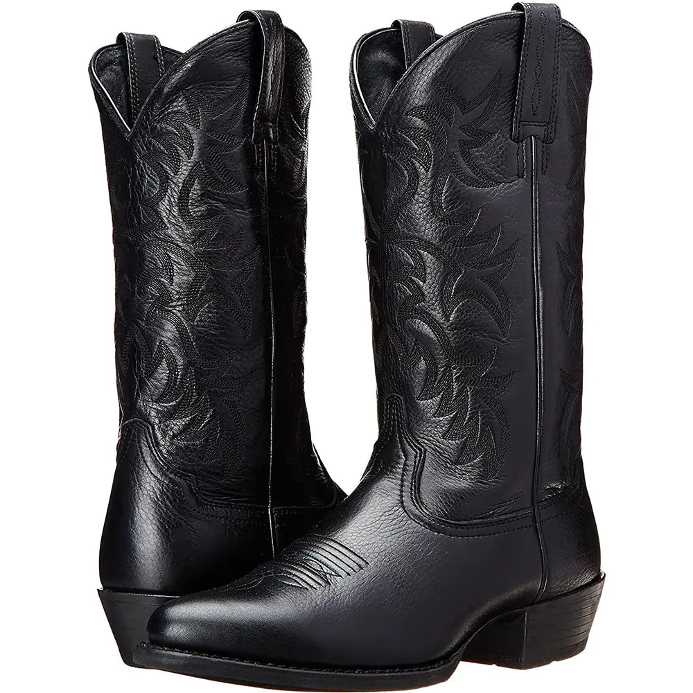Embroidered Medium Sleeve Western Cowboy Boots JahSonFire