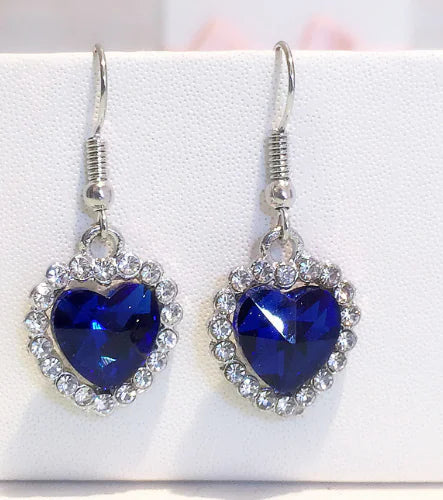 Ocean Heart Crystal Earrings, Crystal Earrings JahSonFire