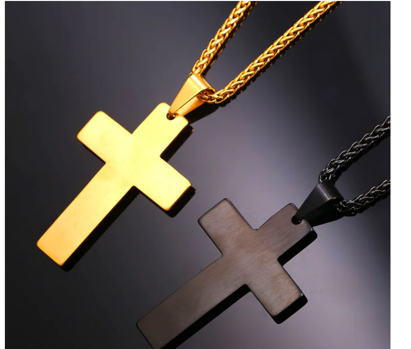 Cross Necklace with Jesus and Bible Verse Design JahSonFire