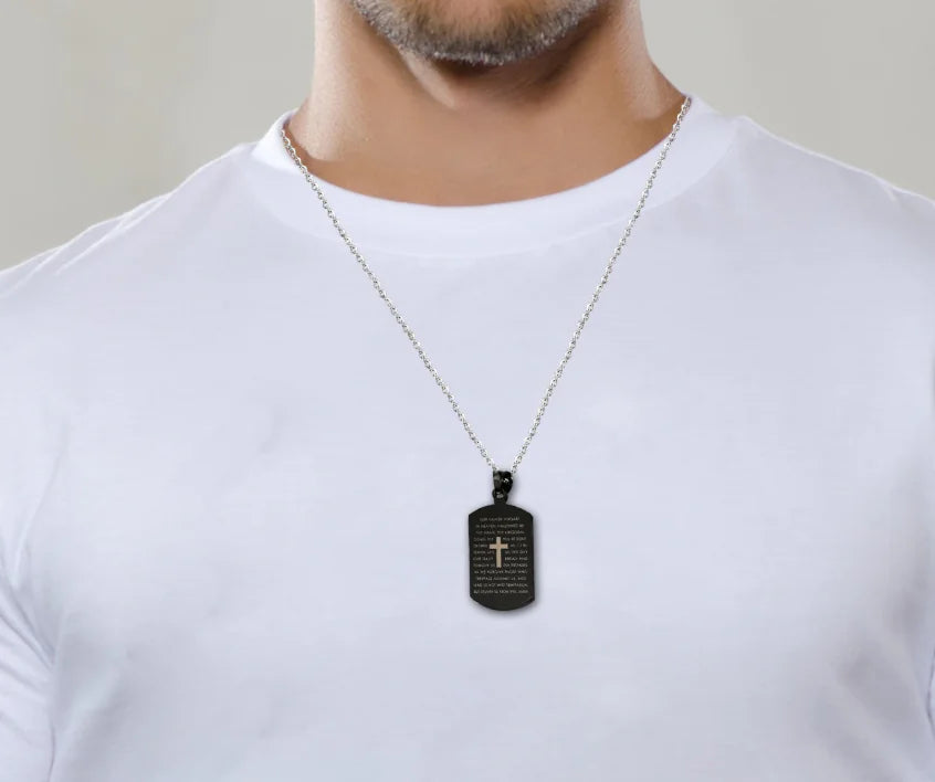 Couple's Cross Necklace with Bible Design JahSonFire