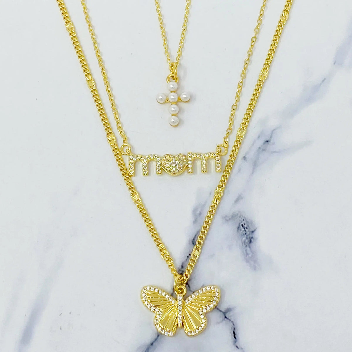 Shell Pearl Cross Necklace JahSonFire