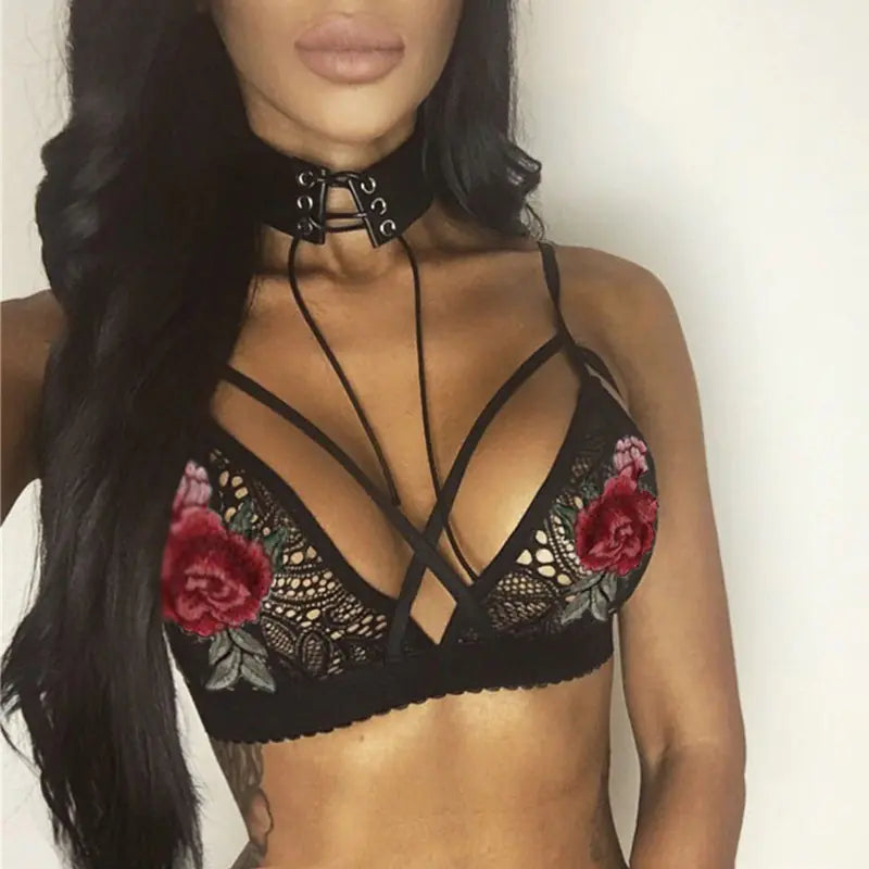 Lace Embroidered Lingerie Cami Bra JahSonFire