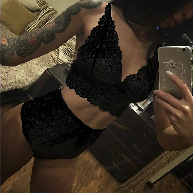 Lace Lingerie Set with Mesh Design JahSonFire