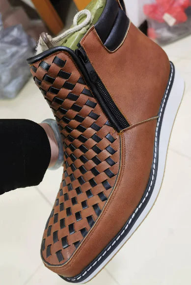 Retro Hand-Woven Cowboy Boots JahSonFire