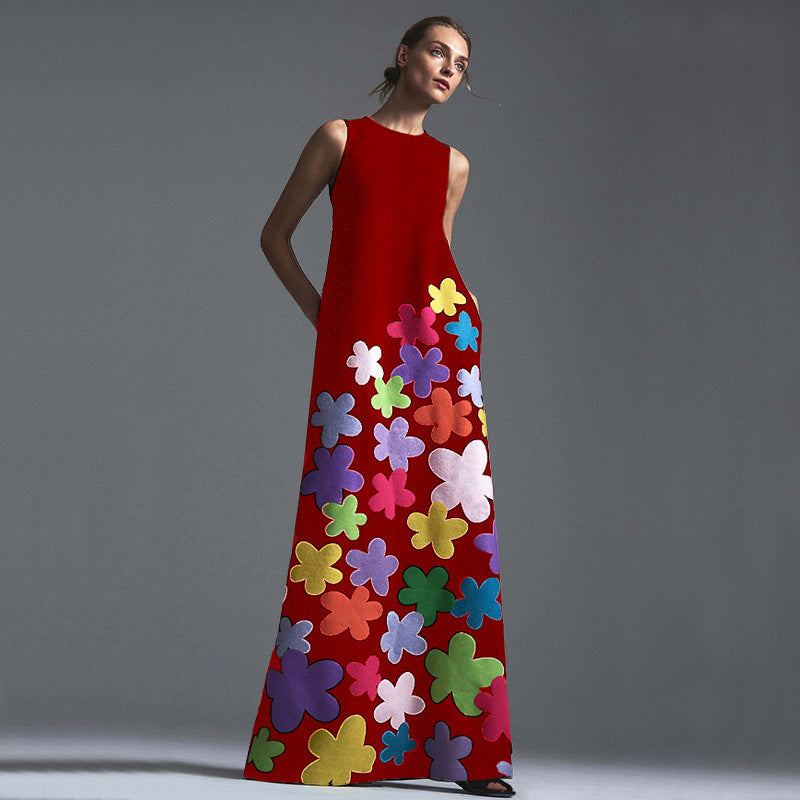 Sleeveless Printed Dresses for Women - European & American