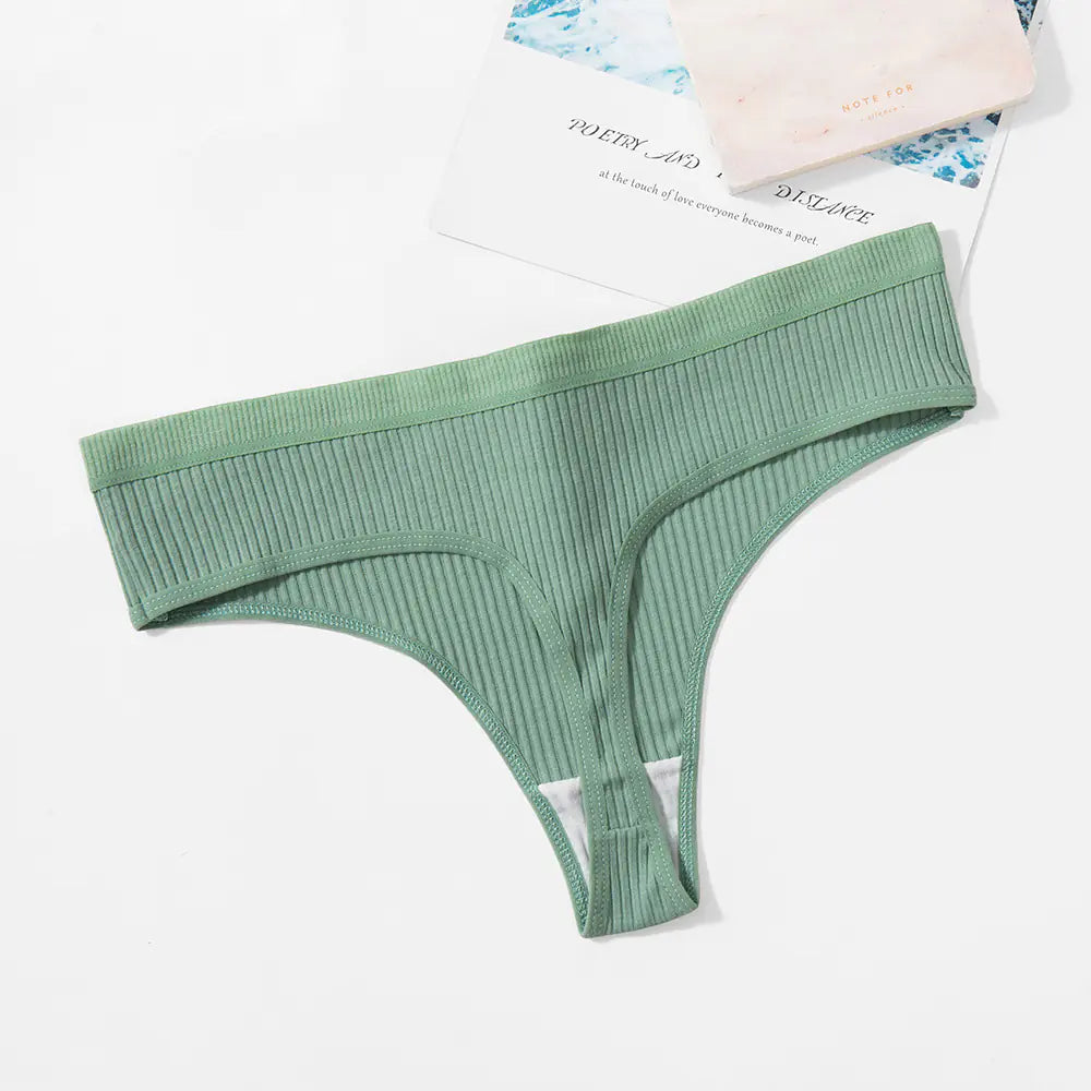 Trendy Solid Color Breathable Low Waist Women's Thongs JahSonFire