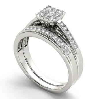 Fashionable Diamond Couple Rings - Engagement and Wedding JahSonFire