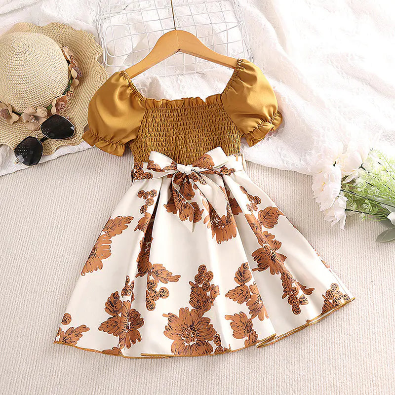 Girls' Summer Short Sleeve Printed Princess Dresses JahSonFire
