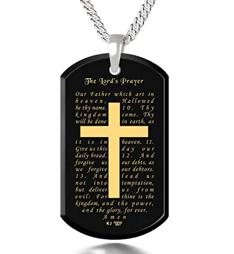 Lord’s Prayer Men’s Cross Necklace JahSonFire