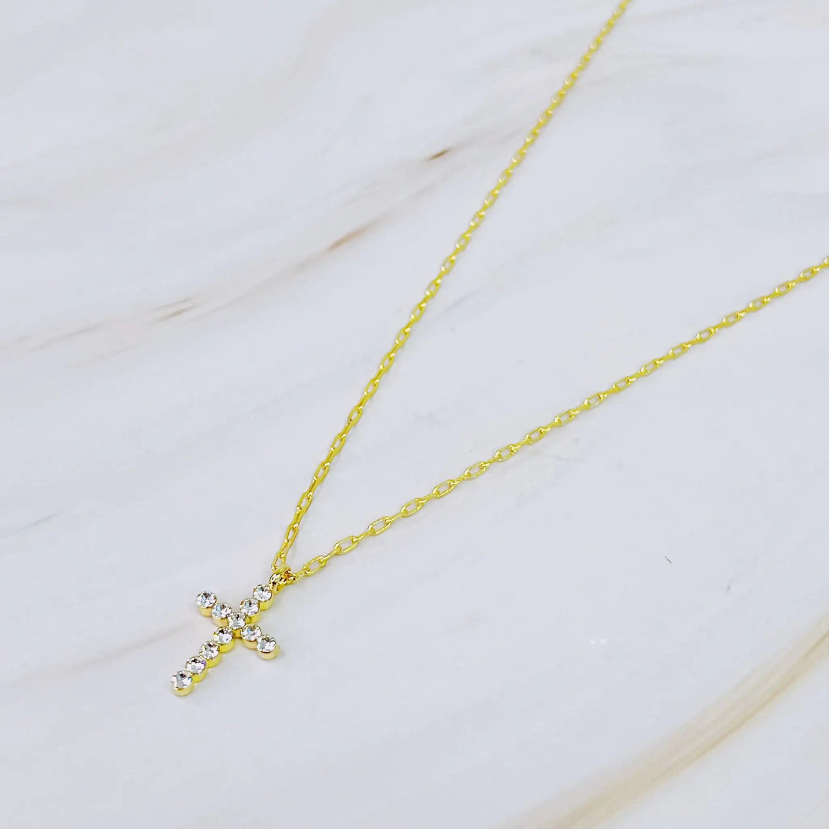Faceted Crystal Cross Necklace JahSonFire