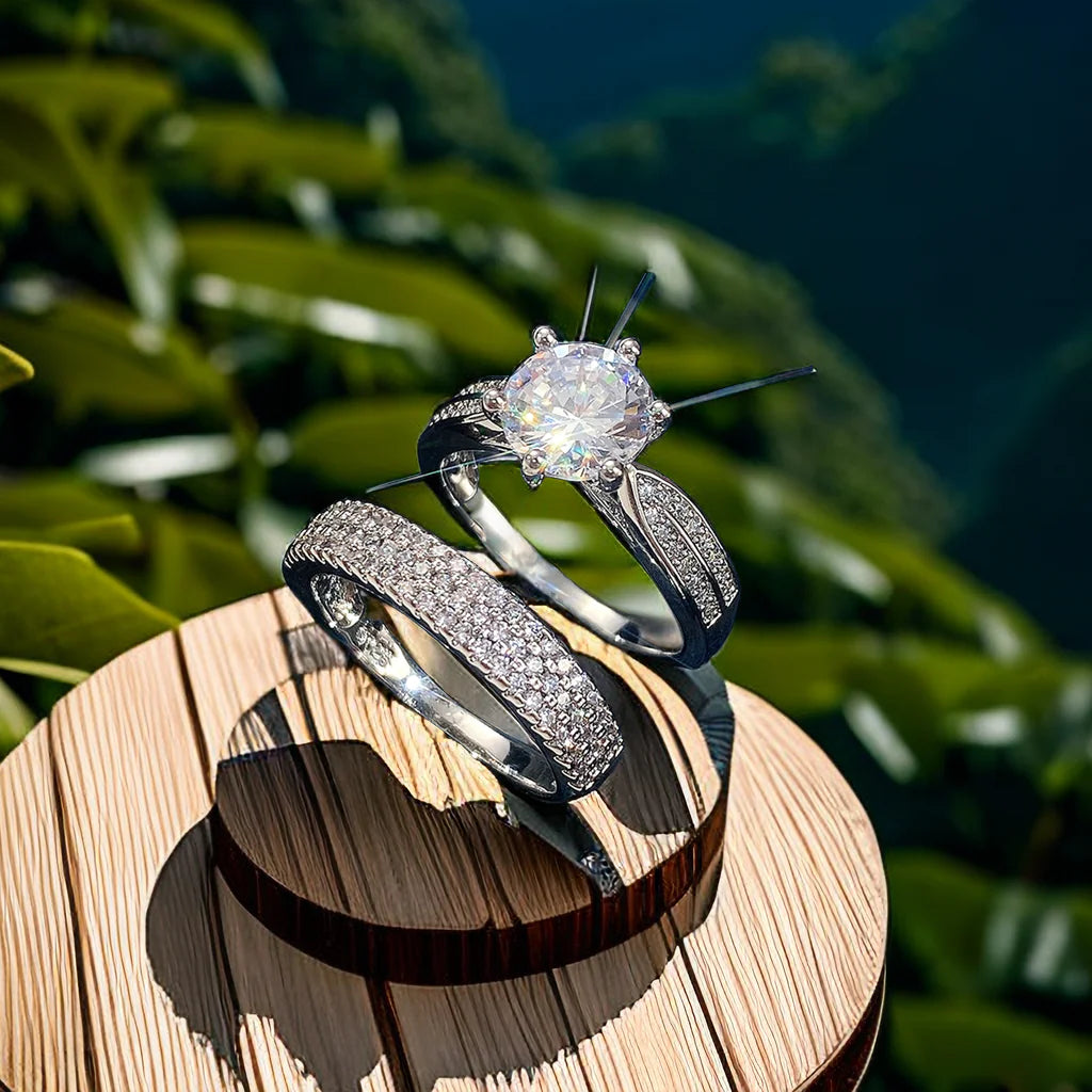 Luxury Diamond Wedding Pair Rings Set for Daily Wear JahSonFire