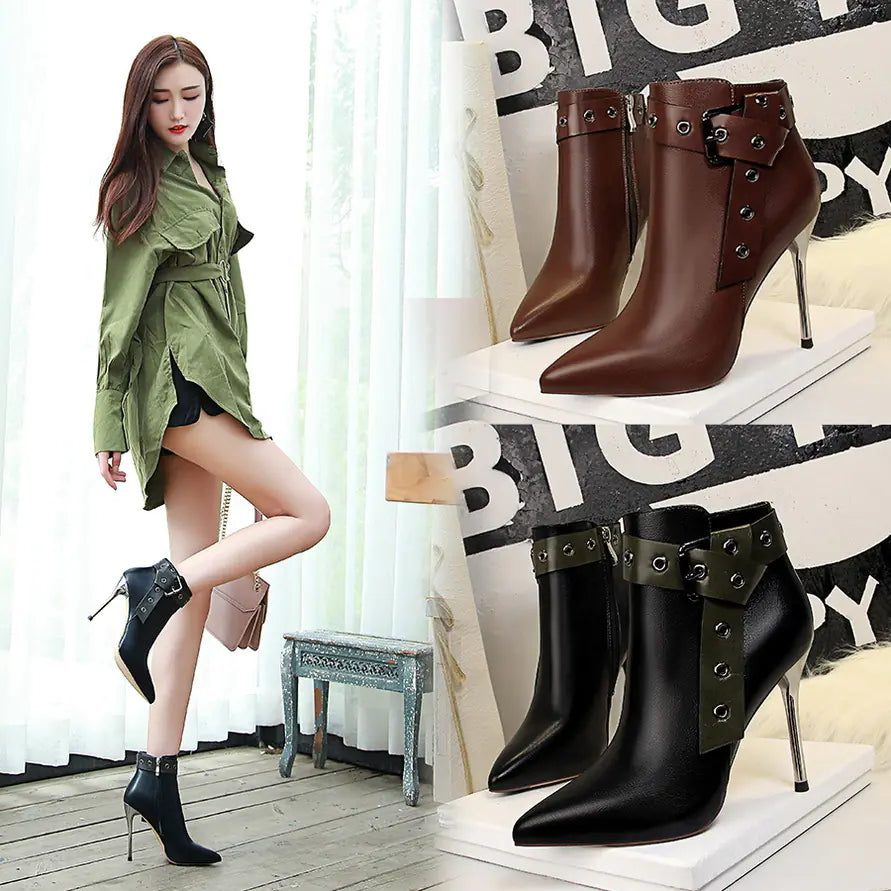 Vintage Knight Boots, Ankle Boots, Stiletto Heels JahSonFire