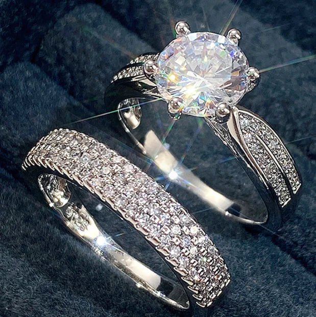 Luxury Diamond Wedding Pair Rings Set for Daily Wear JahSonFire