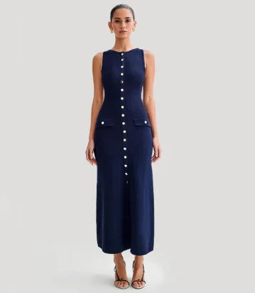 Elegant Knitted Sleeveless Long Dresses JahSonFire