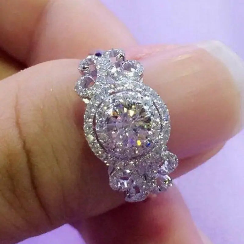 Huitan Women's Wedding Rings with Cubic Zirconia (One Set) JahSonFire