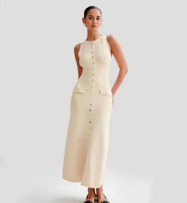 Elegant Knitted Sleeveless Long Dresses JahSonFire