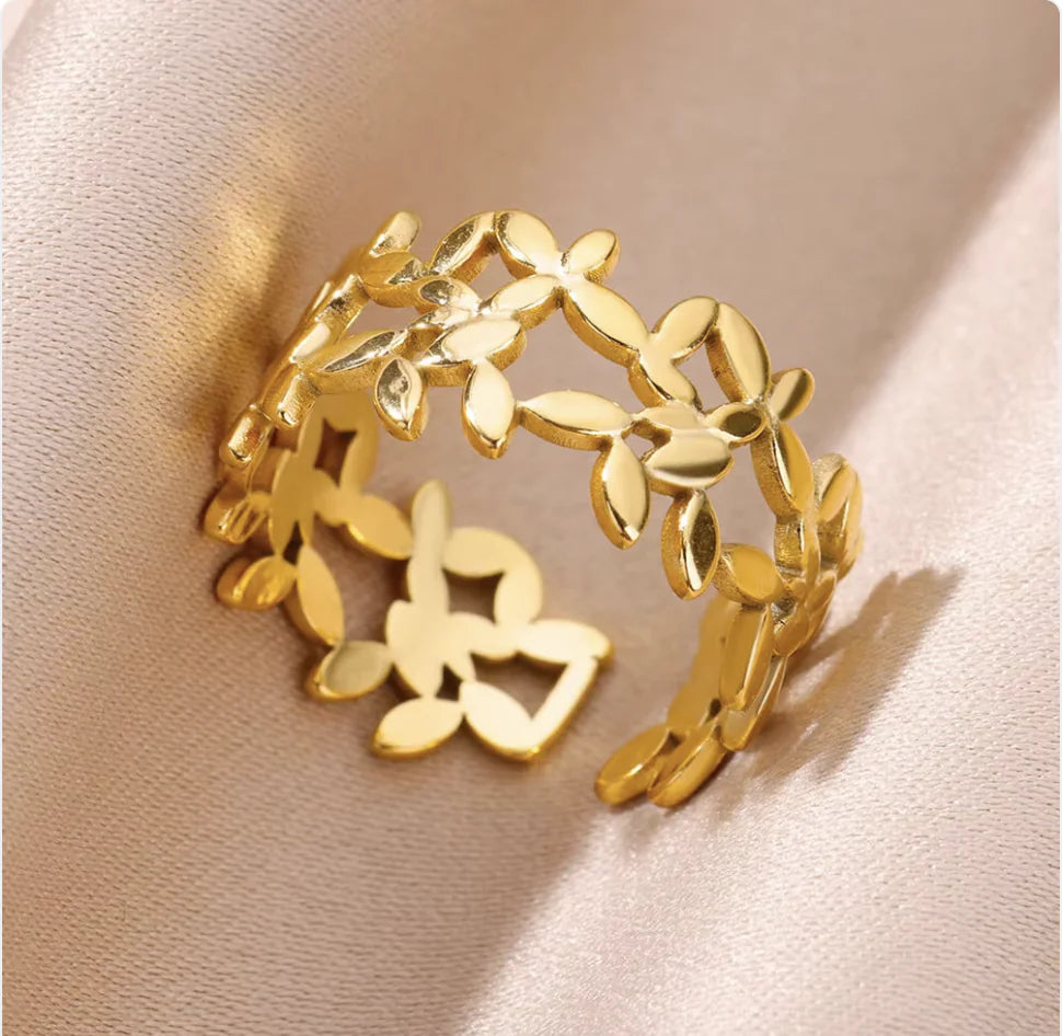 Copper Flower Zircon Diamond Ring JahSonFire