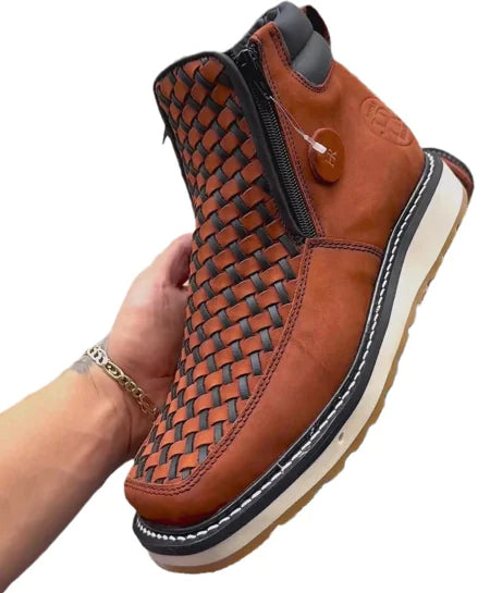 Retro Hand-Woven Cowboy Boots JahSonFire
