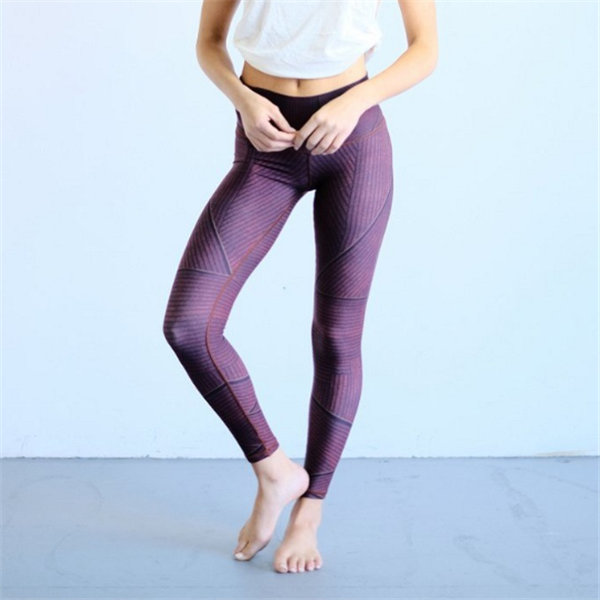 Printed Elastic Yoga Pants for Fitness and Exercise