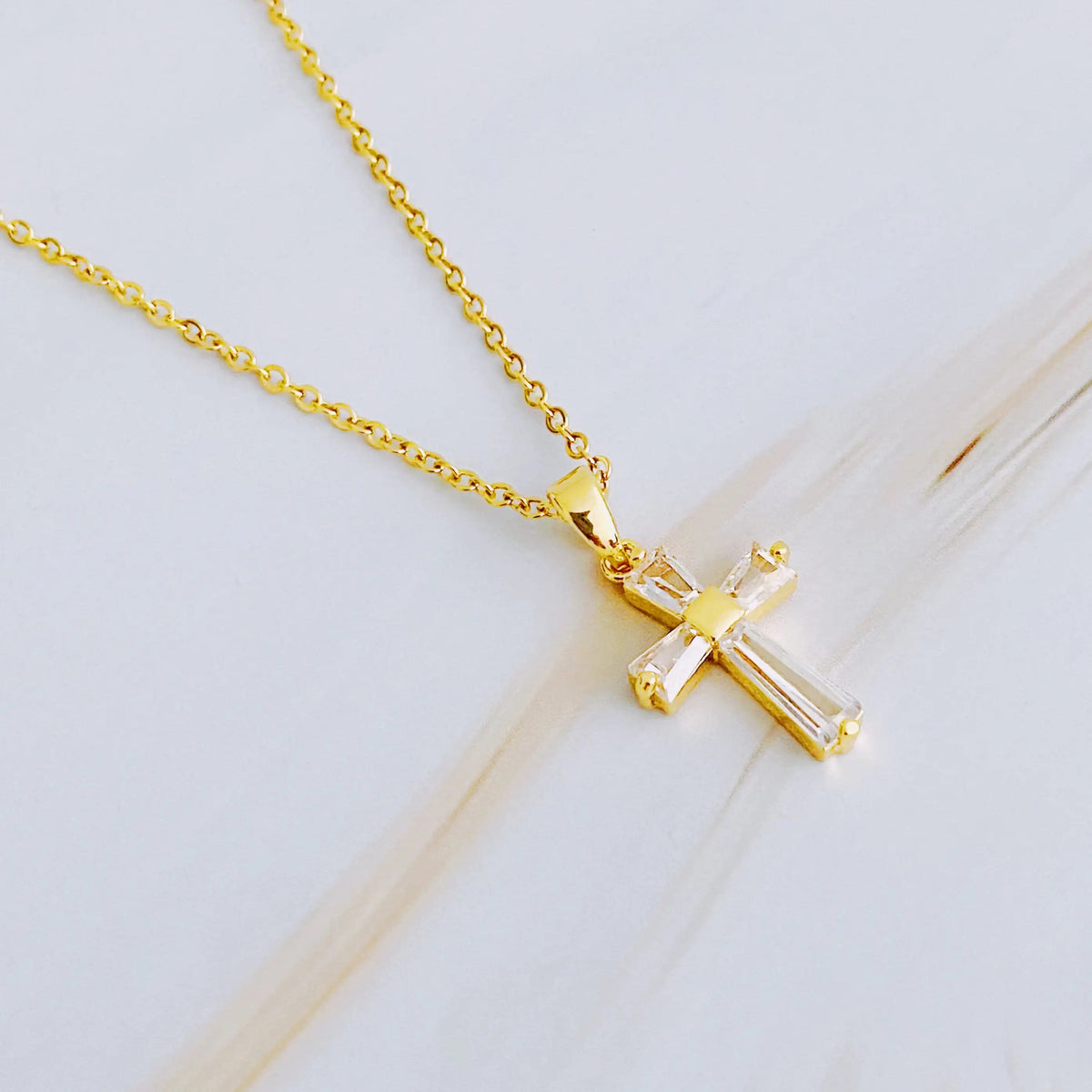 My Dear Crystal Cross Necklace JahSonFire