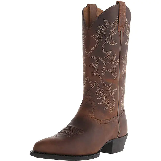 Embroidered Medium Sleeve Western Cowboy Boots JahSonFire