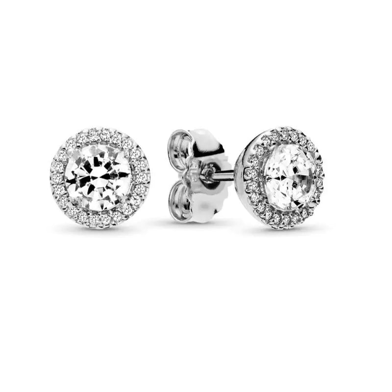 Allergy-Free Gold-Plated Zircon & White Diamond Earrings JahSonFire